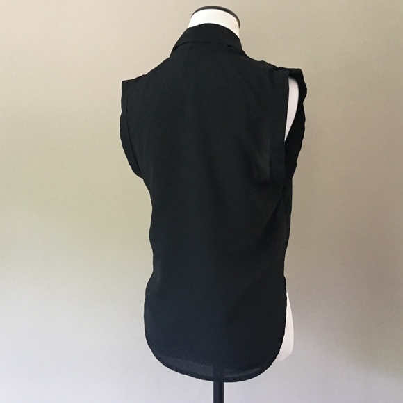 Candie’s Black Sleeveless Waist Tie Blouse - Size S - Picture 3 of 8